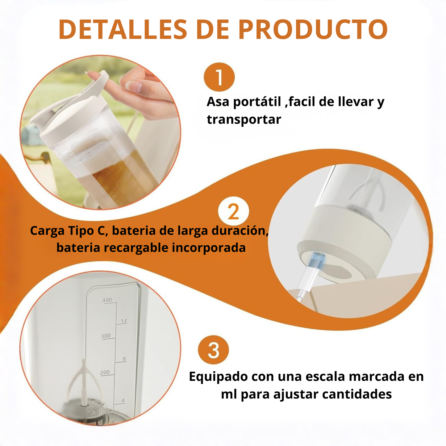 Shaker Portátil con carga inalámbrica